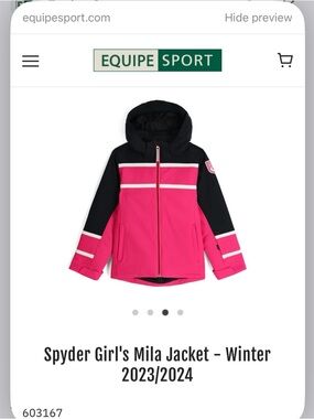 Spyder Girls' Mila Jacket - Pink and Black